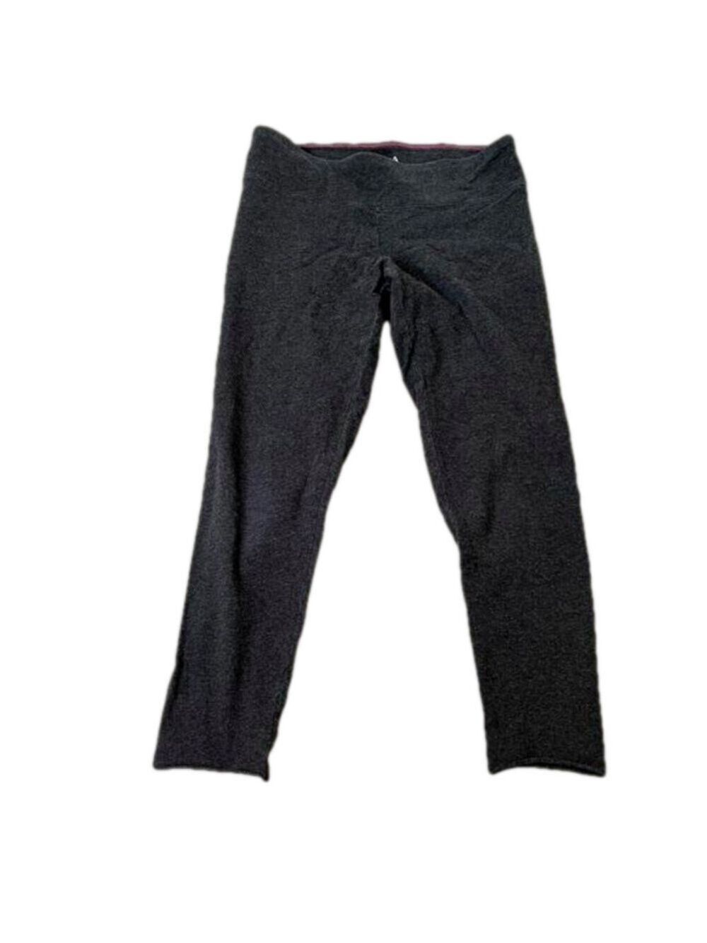 ARITZIA TNA Clifton Dark Gray Pink Logo Low Rise Cropped Leggings Size S